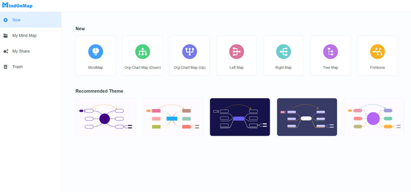 MindOnMap Կաղապարի ընտրություն