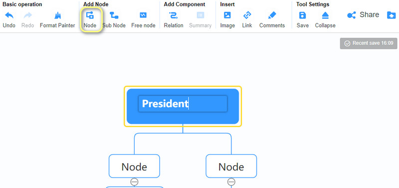 Node စာသားထည့်ပါ။