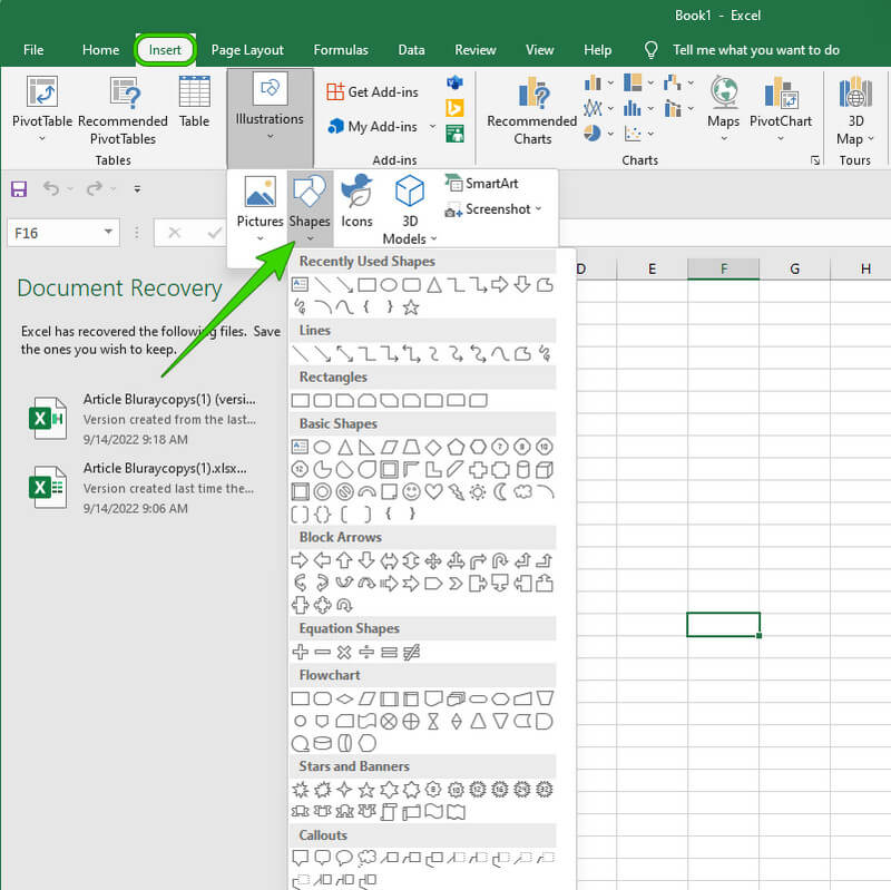 Access Shape Excel