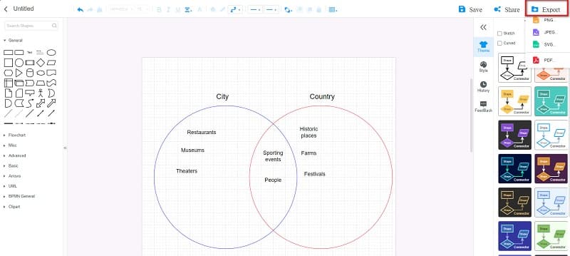 Exportar saída diferente