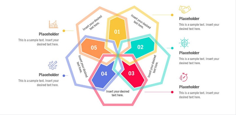 Öt hatszög diagram