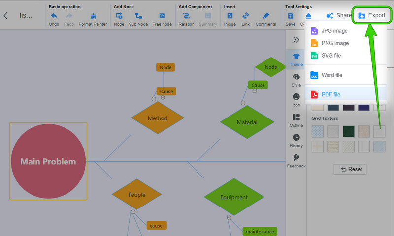 MindOnMap निर्यात फाइल