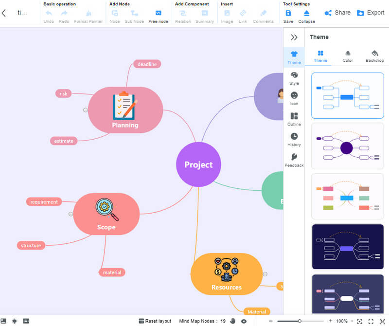 កម្មវិធី MindOnMap