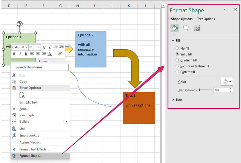 מדור הגדרות מראש של Excel