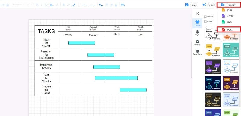 PDF のエクスポート