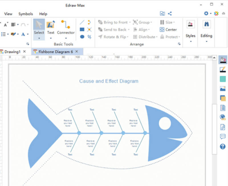 Krijuesi i diagrameve të EdrawMax Fishbone