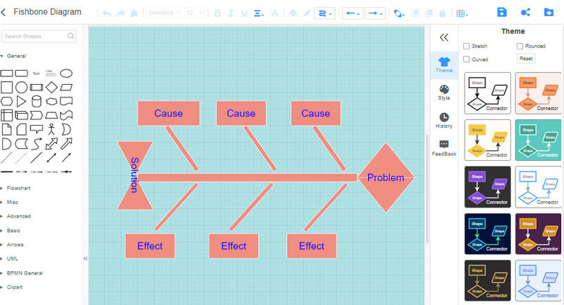 MindOnMap Создатель диаграмм Fishbone