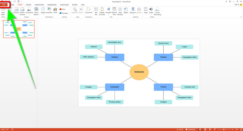 Saglabājiet galīgo izvadi PowerPoint