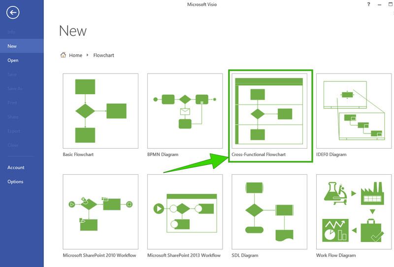 Visio Cross функционалды блок-схемасын іске қосу