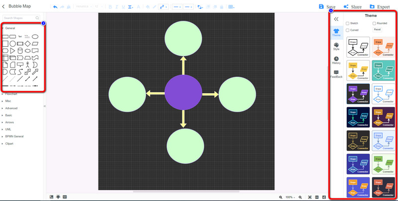 Choose Themes Drag Shapes