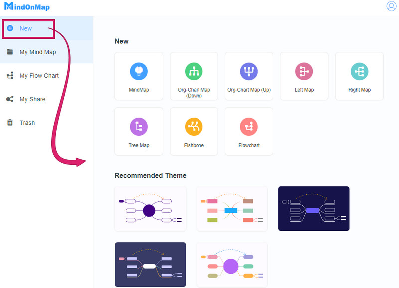 MindOnMap նոր բաժին