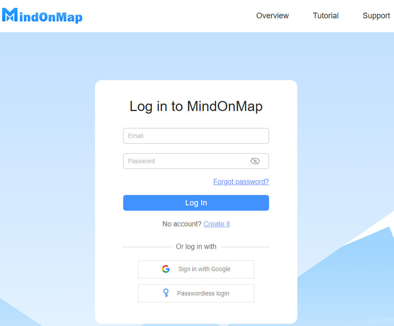 MindOnMap Log ind