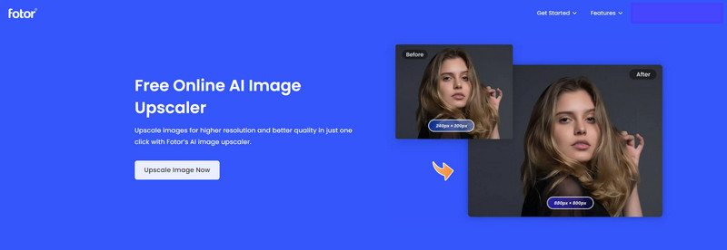 Fotor Online Upscaler obrázkov
