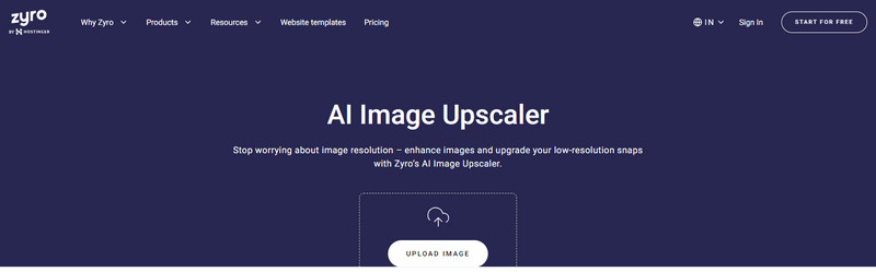 افزایش دهنده تصویر آنلاین Zyro