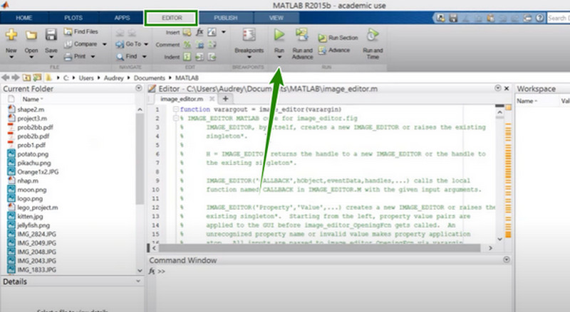 ส่วนการเรียกใช้ Matlab