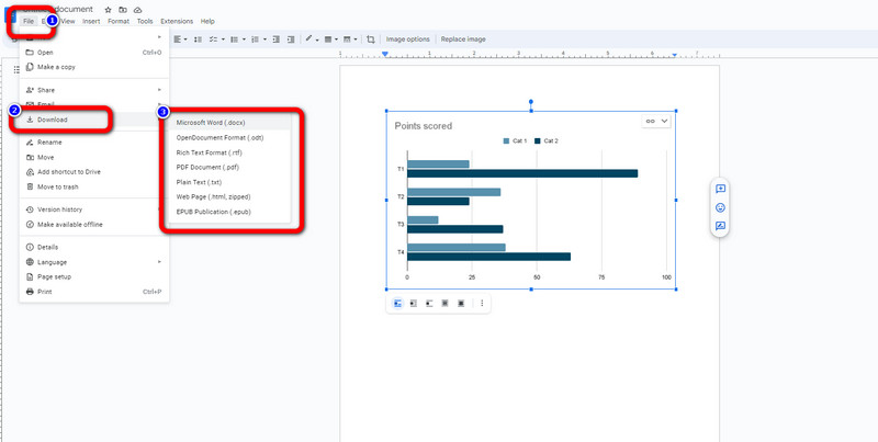 Staafdiagram documenten downloaden