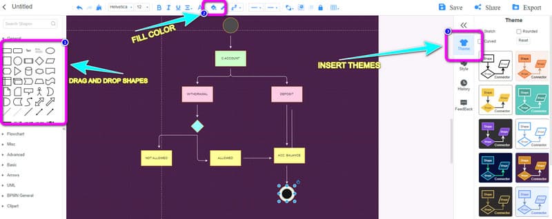 Цветна тема с плъзгане на фигури