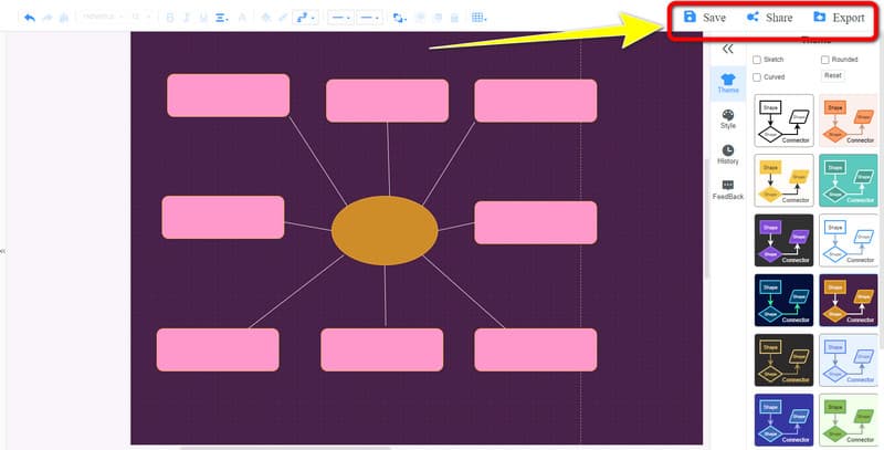 Graphic Organizer روی ذخیره کلیک کنید