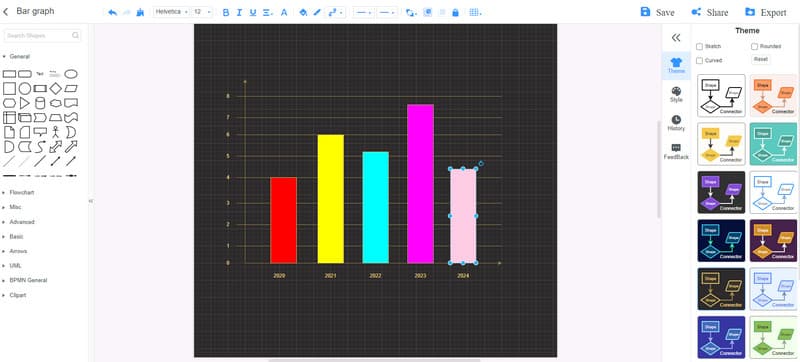 Creador de gráficos de barras MindOnMap