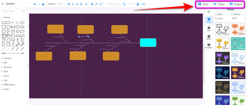 Saglabājiet cēloņsakarības diagrammu