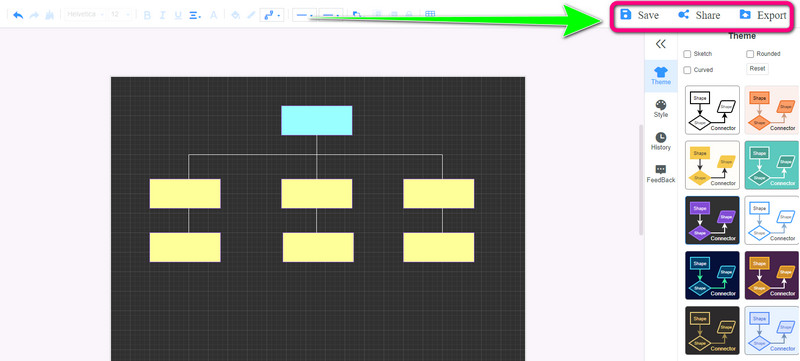 Saqlash Ulashish Eksport Grafik Organizer