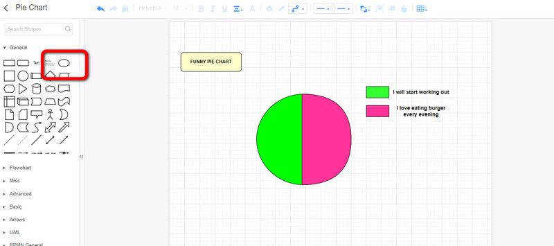 Comezar a crear un gráfico circular