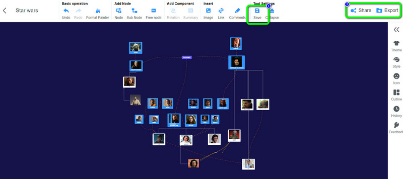 Save Star Wars Family Tree