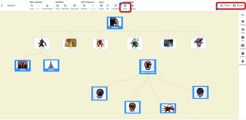 Save Venom Family Tree