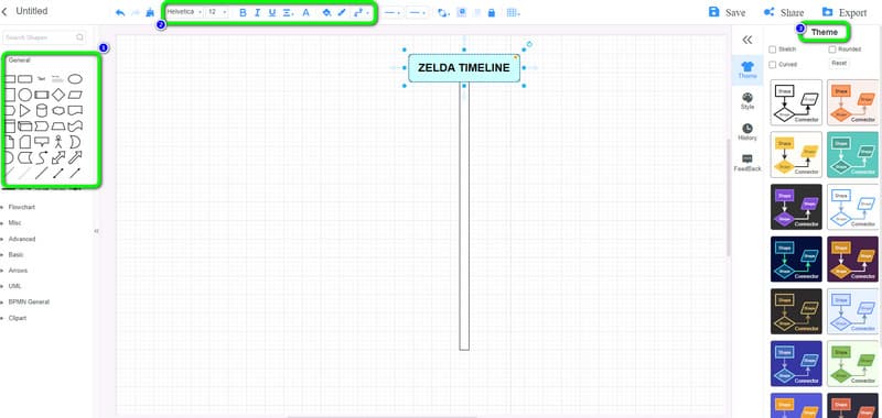 Interfață Start Timeline Creation