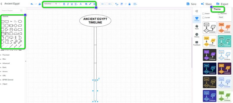 Comezar a crear a interface de liña de tempo