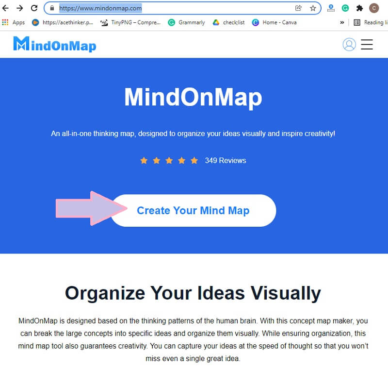 Sukurkite minčių žemėlapį „Visio MindOnMap New“.