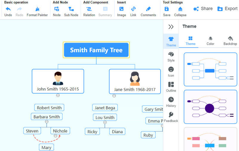 MindOnMap انٹرفیس