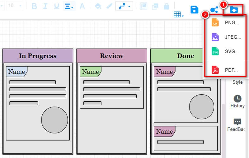 Exporter un diagramme Kanban