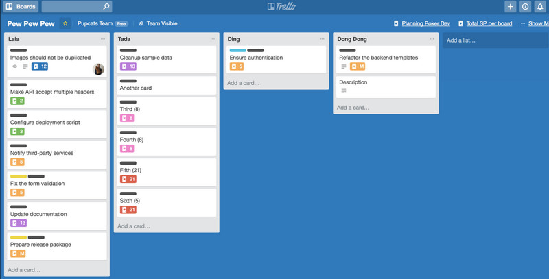 Trello Kanban szoftver