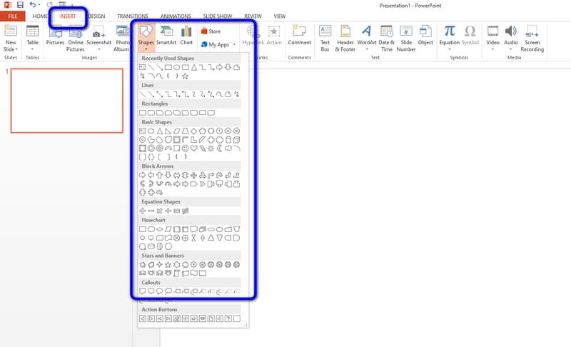 แทรกรูปร่าง MS PPT