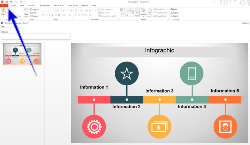 Infografik MS PPT-ni saqlang