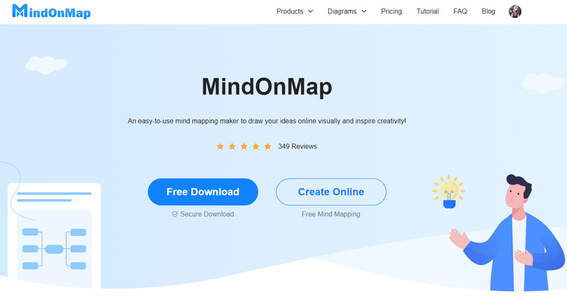 השתמש בגרסה המקוונת של MindOnMap לא מקוונת
