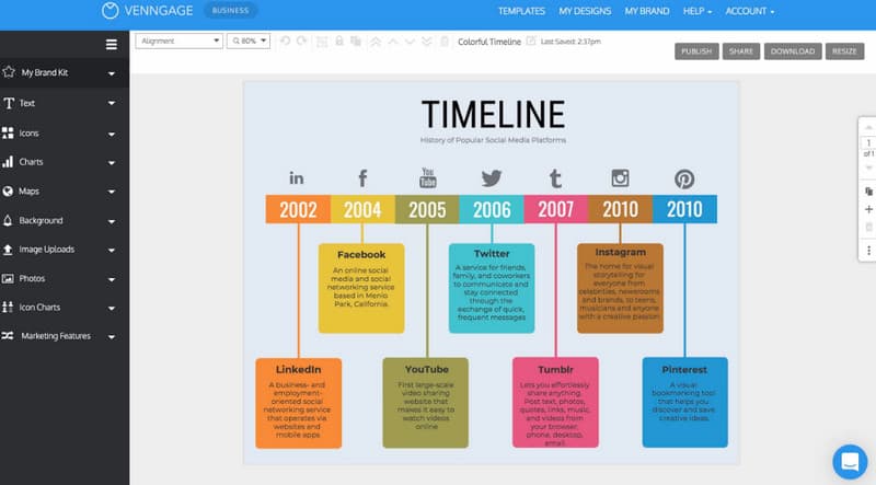 Criador de infográficos Venngage