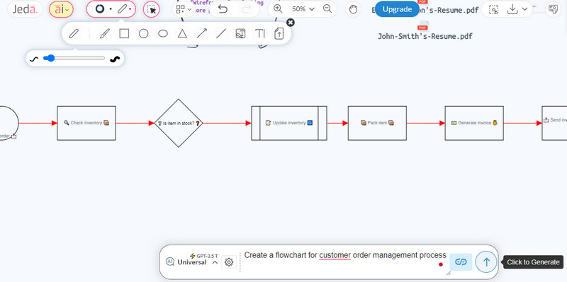 Eina de diagrama de flux generatiu Jeda AI