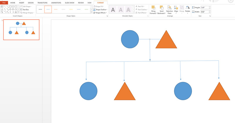 MS Powerpoint дијаграм за сродство