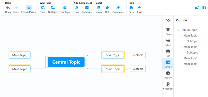 MindOnMap لكتابة قصة النزهة