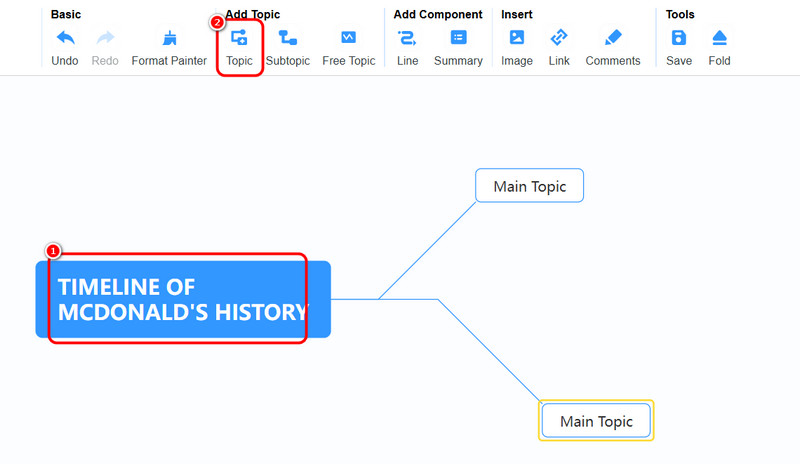 Blue Element Add Information-mindonmap