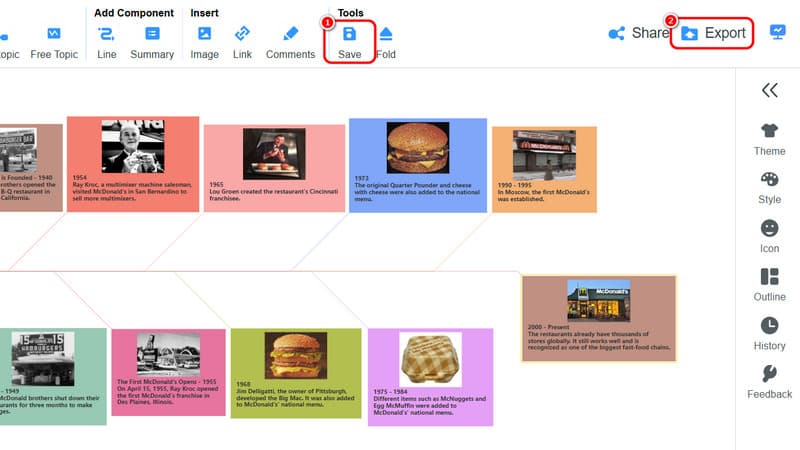 Export The Timeline Mindonmap