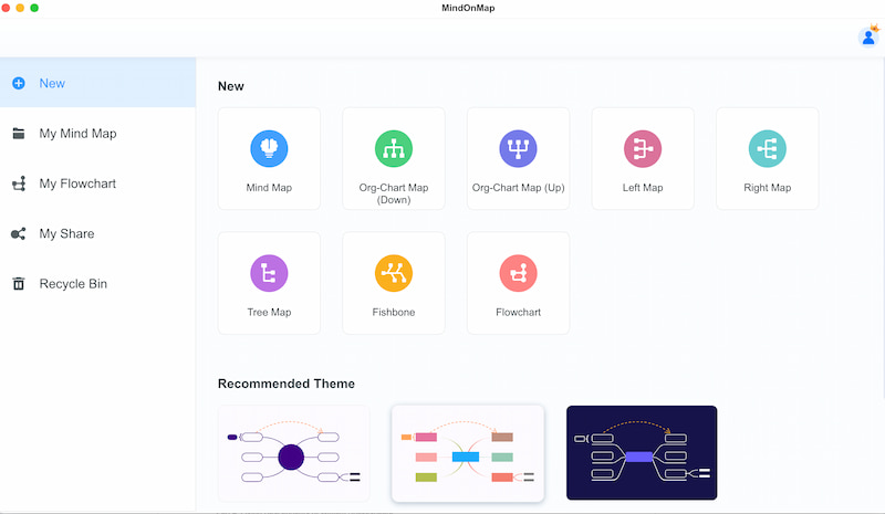 Diagrama de flujo del nuevo botón de Mindonmap