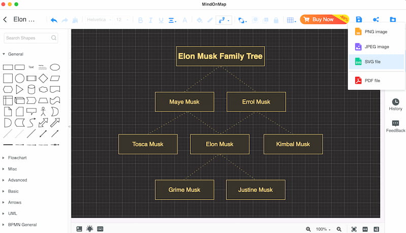 Minonmap Export Family Tree Of Elon Musk