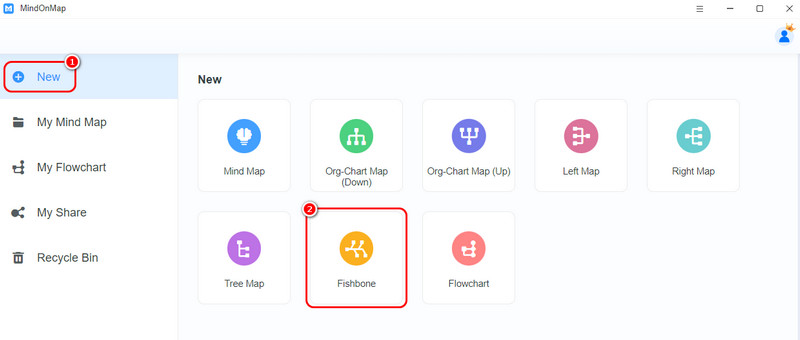 Acceda a la línea de tiempo de Fishbone Mindonmap