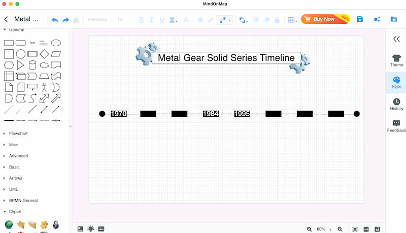 Mindonmap Aggiungi forme per Metal Gear