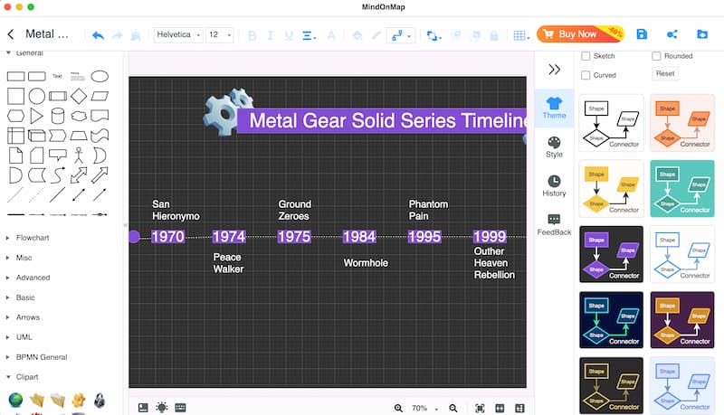 Mindonmap Aggiungi tema per Metal Gear
