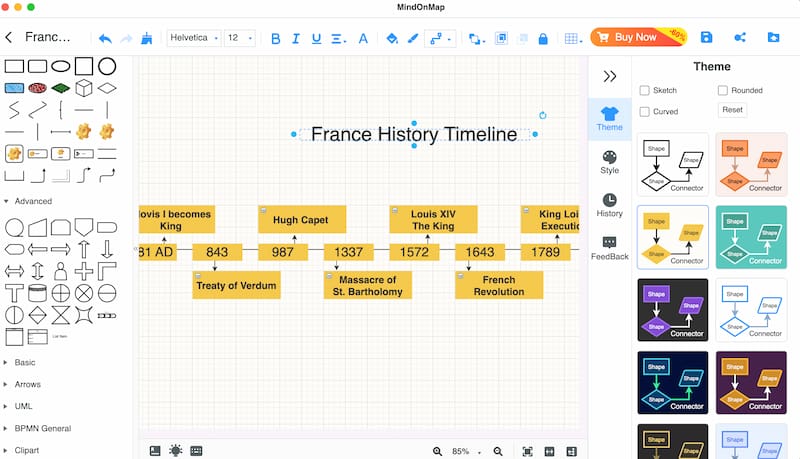 Mindonmap Add Themes For France History