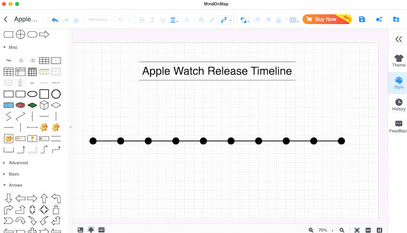 Mindonmap Apple Watch 时间线添加形状